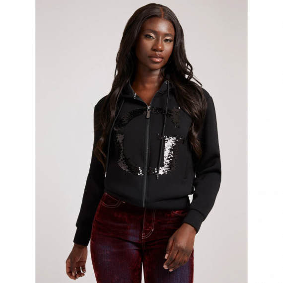 Sudadera GUESS Logo Strass Negra Pb