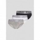 3PACK Slip CALVIN KLEIN Blanco Negro Gris