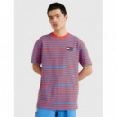 Camiseta TOMMY JEANS Stripe Rojo Azul