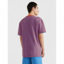 Camiseta TOMMY JEANS Stripe Rojo Azul