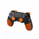Funda Silicona+grips Negros y Naranjas PS4  BLADE