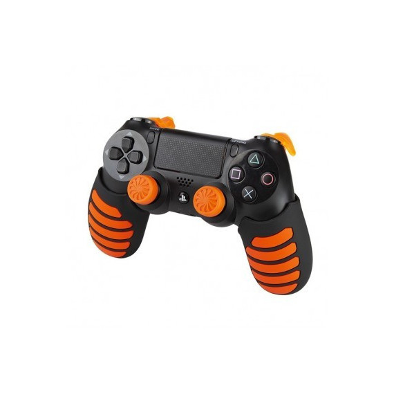 Funda Silicona+grips Negros y Naranjas PS4  BLADE