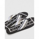 Chanclas con Tiras a Rayas de TOMMY HILFIGER