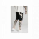 Bermuda Siksilk negra con flores PB