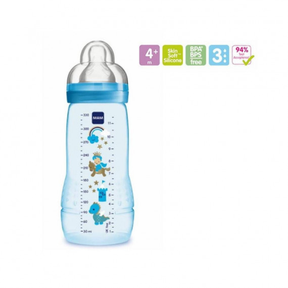 Mam Biberon Baby 330 Ml Azul +4M  JOHNSON & JOHNSON