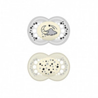 Mam Chupete Silicona  Original Night + 16 M Pack Beige-gris  JOHNSON & JOHNSON