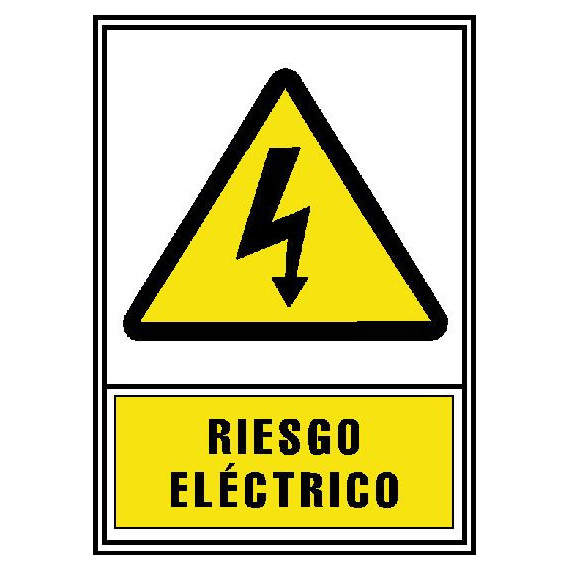 CARTEL PVC AMARILLO RIESGO ELECTRICO