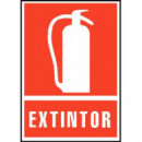 CARTEL PVC ROJO EXTINTOR