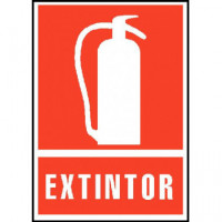 CARTEL PVC ROJO EXTINTOR