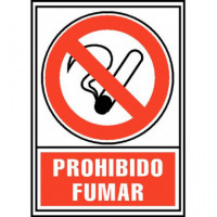 CARTEL PVC ROJO PROHIBIDO FUMAR