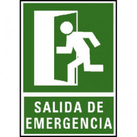 CARTEL PVC VERDE SALIDA EMERGENCIA