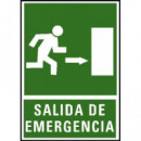 CARTEL PVC VERDE SALIDA EMERGENCIA FLECHA DCHA