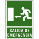 CARTEL PVC VERDE SALIDA EMERGENCIA FLECHA IZQ.