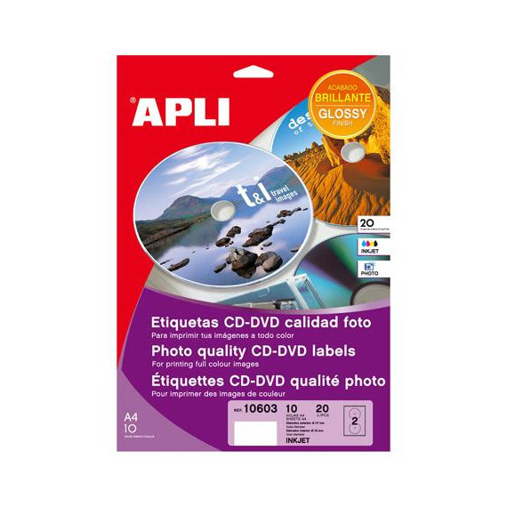 ETIQUETA DIN A-4 CDS PLATEADAS