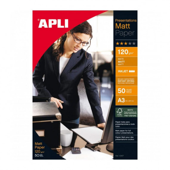 PAPEL APLI DIN A3 DE 120 GRS.MATT PAPER