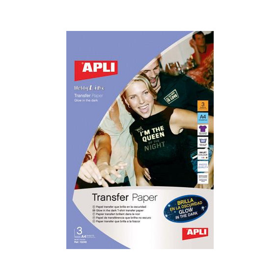 PAPEL TRANSFER DIN A-4 BRILLA EN OSCURIDAD