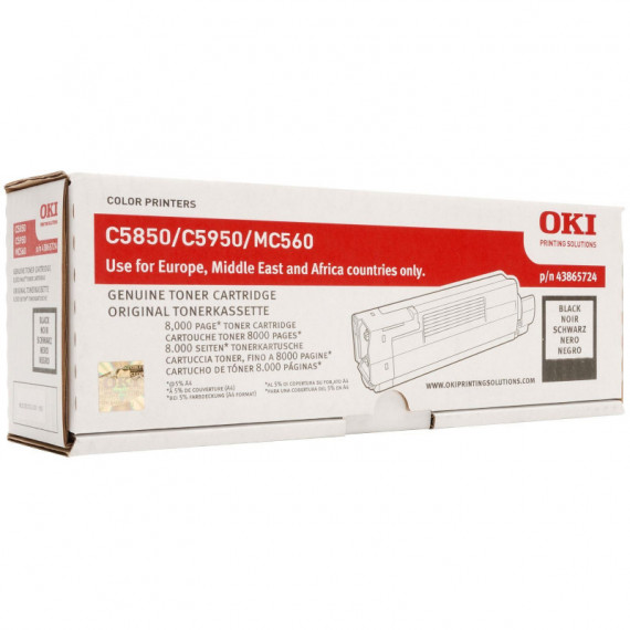 TONER OKI C5850 NEGRO ORIGINAL