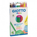 ESTUCHE LAPICES GIOTTO MEGA 6 UNID.