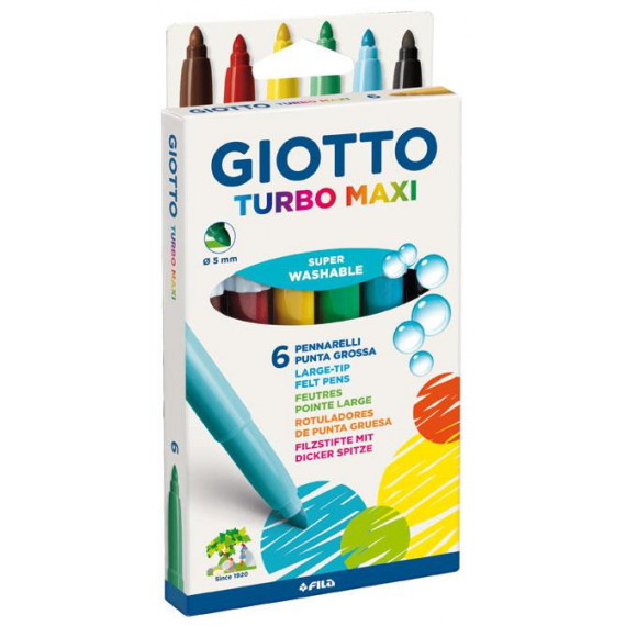 ESTUCHE ROTULADOR GIOTTO TURBO MAXI 6 UNID.