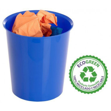 PAPELERA PLASTICO AZUL