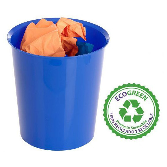 PAPELERA PLASTICO AZUL