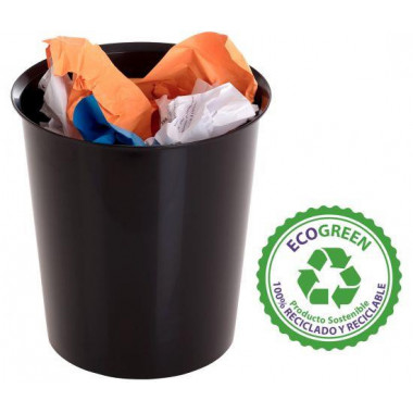 PAPELERA PLASTICO NEGRA