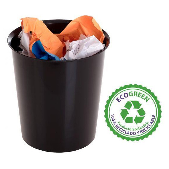 PAPELERA PLASTICO NEGRA