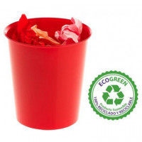 PAPELERA PLASTICO ROJO