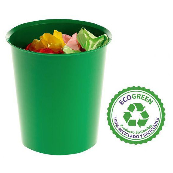 PAPELERA PLASTICO VERDE