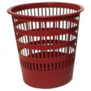 PAPELERA REJILLAS PLASTICO ROJA