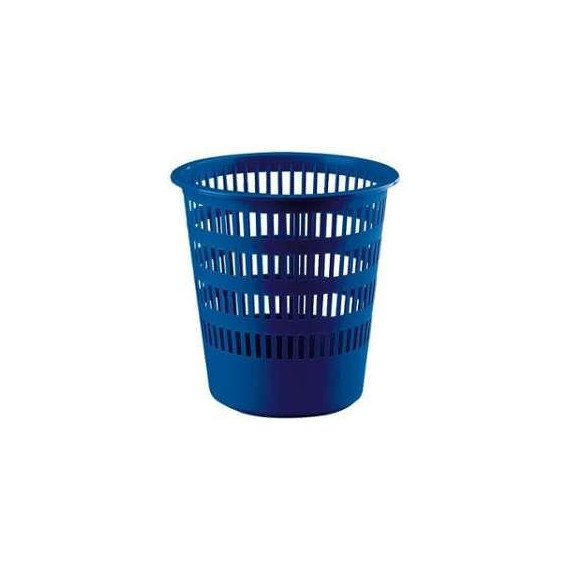 PAPELERA REJILLAS PLASTICO AZUL