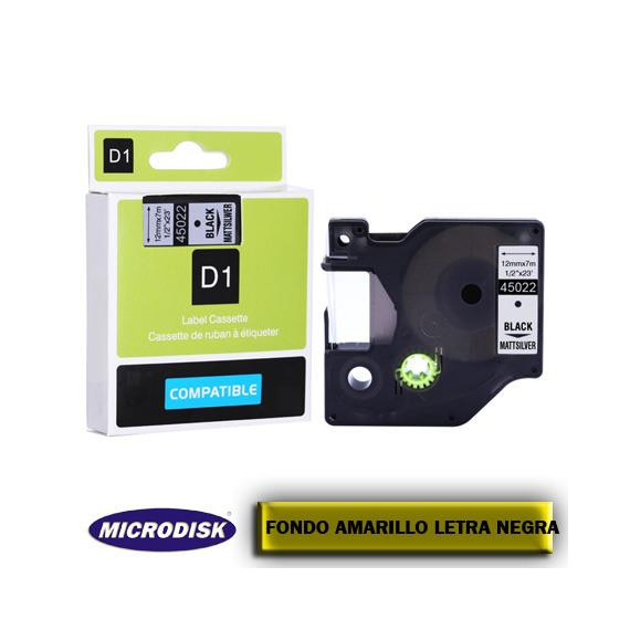 CINTA DYMO 1000 12x7m. Fondo amarillo letra negra