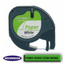CINTA DYMO LETRATAG 12x4m Fondo verde letra negra