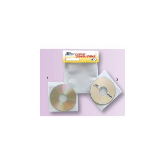 FUNDA TRANSPARENTE PLASTICO CD ADHESIVA