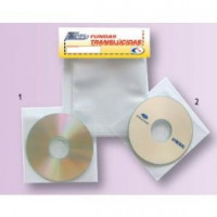 FUNDA TRANSPARENTE PLASTICO CD ADHESIVA