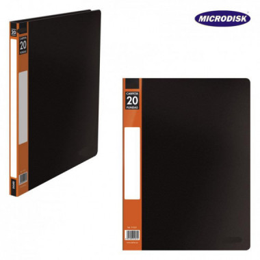 CARPETA FOLIO 20 FUNDAS TAPA RIGIDA