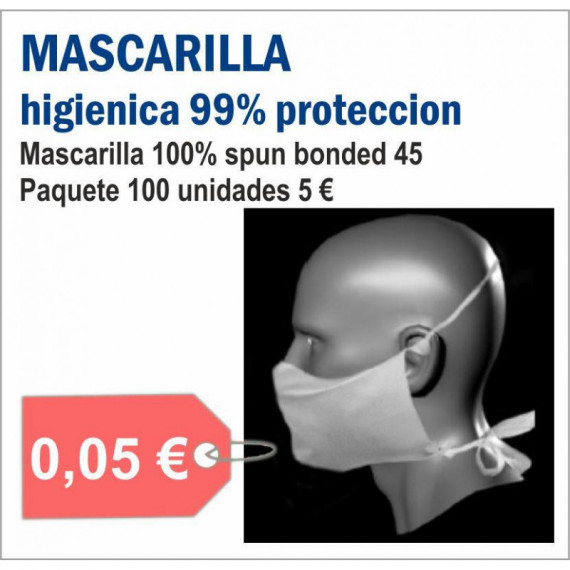 MASCARILLAS HIGIENICAS DESECHABLES (100 UNID.)