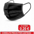 MASCARILLA QUIRURGICA NEGRA 3 CAP.TIPO IIR (50 uni