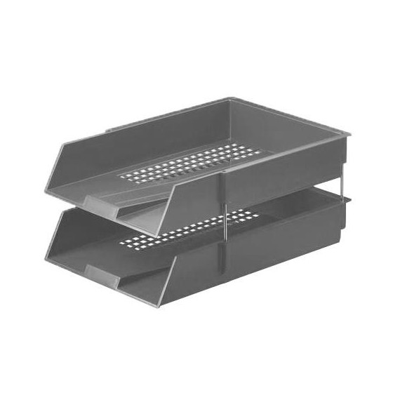 BANDEJA GRAN CAPACIDAD GRIS 2 Bandejas+4 Varillas