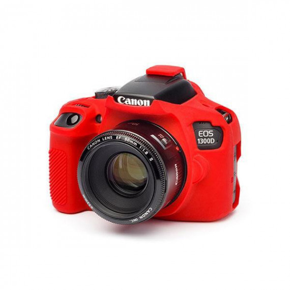 Funda Silicona EASYCOVER para Canon Eos 1300D Rojo
