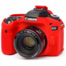 Funda Silicona EASYCOVER para Canon Eos 80D Roja