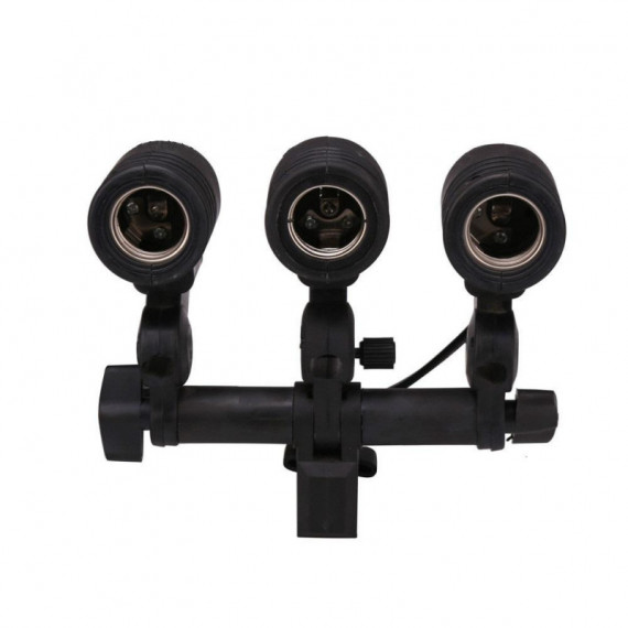 Soporte para 3 Focos con Adaptador y Toma de Corriente  ULTRAPIX