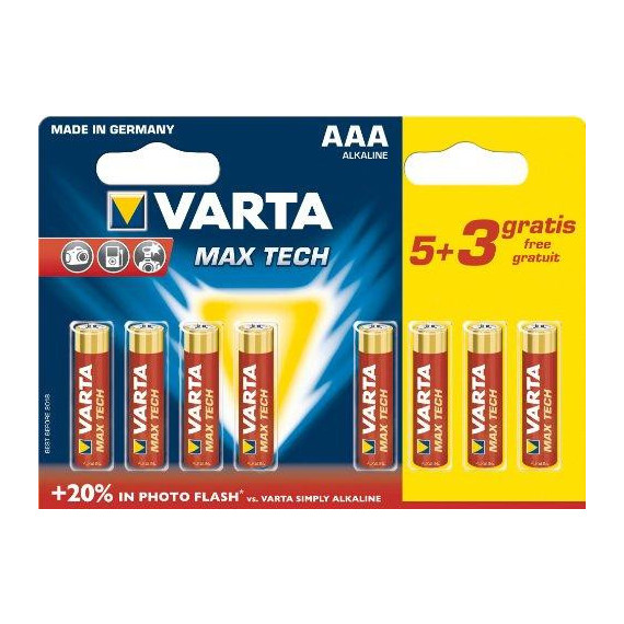 Pack Pila VARTA Aaa Alcalinas 5+3 de Regalo