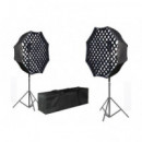 Kit de Iluminación de 2 Softbox Octagonales UPFK-PKSB06  ULTRAPIX