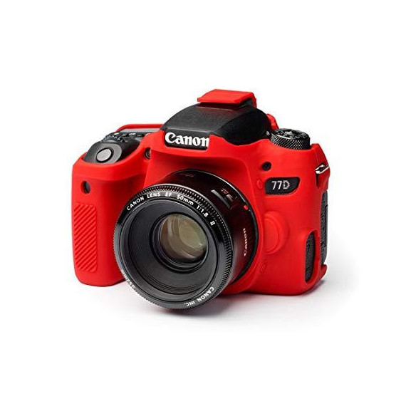 Funda Silicona EASYCOVER para Canon 77D Roja