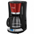 Cafetera de Goteo con Jarra de Cristal RUSSELL HOBBS Colours Plus+ Flame Red 24031-56
