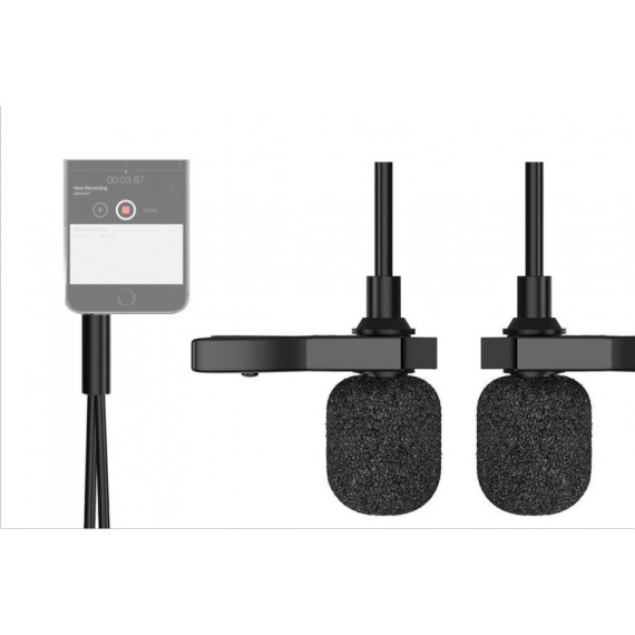 TYMINE MB02 Micrófono de Solapa Doble para Móviles