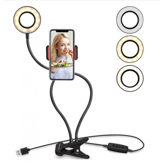 Soporte Flexible para Movil con Aro de Luz UPFK-AL06  ULTRAPIX
