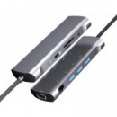 Adaptador USB C 10 en 1 usb3.0 Hub + Lector de tarjeta HD 4K+ Lan +VGA