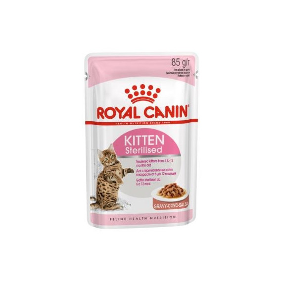 ROYAL CANIN Gato Kitten Sterilised Salsa Pouch 85GR
